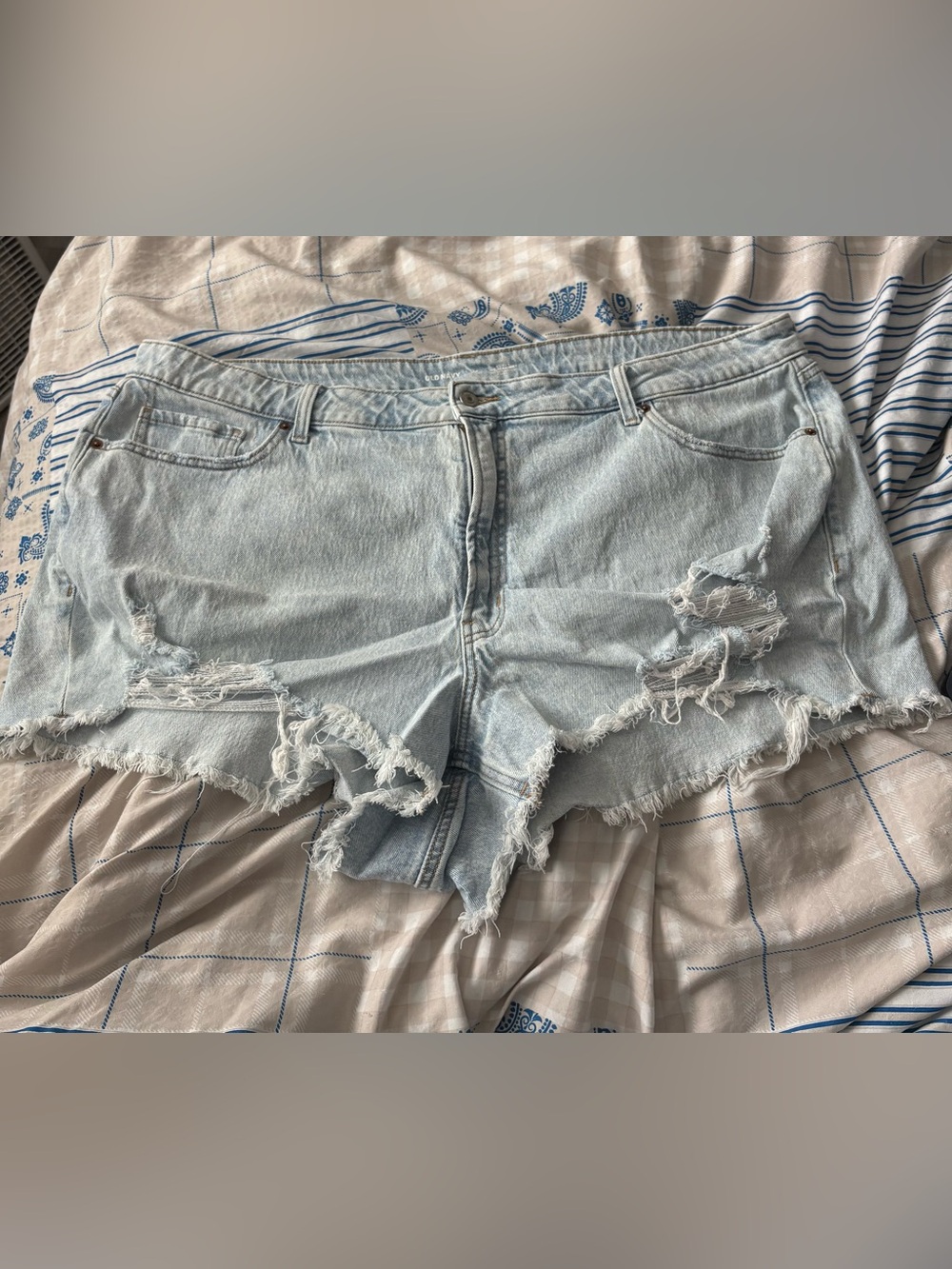 Old Navy Light Blue Distressed Denim Jean Shorts